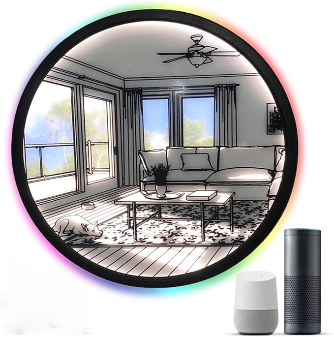 12" Smart Decorative Lamp, Light Painting, Recessed Ceiling Light, Compatible with Alexa, Google Home, for Bedroom, Study, Living Room Voice/Remote/App Controls,Smart Ceiling Light.