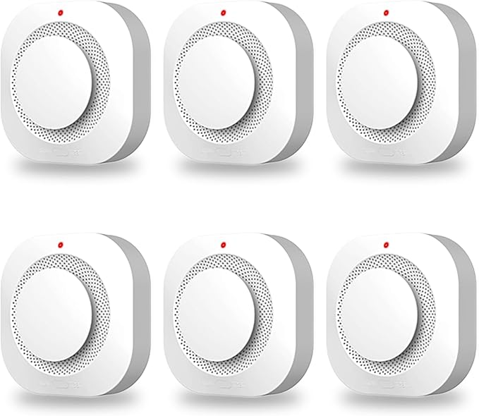 COHANSHANsmoke Detector,Smoke Alarm,fire Alarms Smoke detectors,(Sensor Life of 10 Years) complies with UL Certification,fire Alarm,Smoke detectors,360°Intelligent Detection,Wireless Installation6