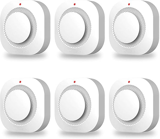COHANSHANsmoke Detector,Smoke Alarm,fire Alarms Smoke detectors,(Sensor Life of 10 Years) complies with UL Certification,fire Alarm,Smoke detectors,360°Intelligent Detection,Wireless Installation6