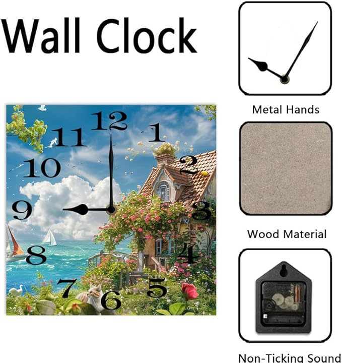 10 in Dog Pooping -197 Wood Wall Clock – Digital Time Display, Smart Home Compatible for Bedside or Workspace