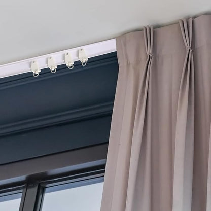 Jetec Curtain Tracks Ceiling Flexible Curtain Track Bendable Rail Curved Wall Mounted for Living Room Bedroom Divider Rod RV(20 Meter/ 65.6 Feet,White)