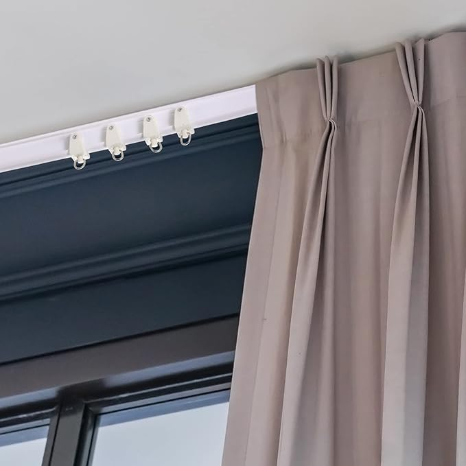 Jetec Curtain Tracks Ceiling Flexible Curtain Track Bendable Rail Curved Wall Mounted for Living Room Bedroom Divider Rod RV(10 Meter/ 32.8 Feet,White)