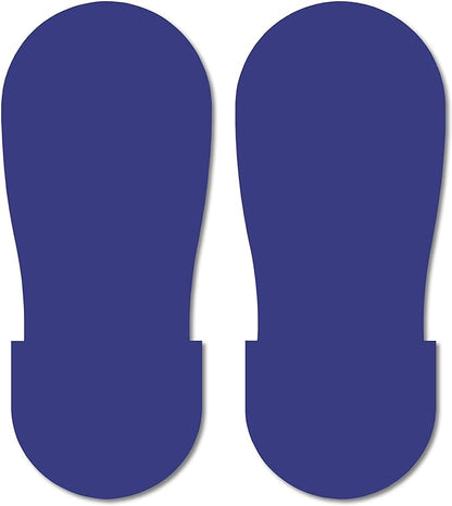 Mighty Line Big Footprints Floor Marking Tape for Safety, Caution, Warning, Heavy-Duty, Peel and Stick, Adhesive, Industrial Quality, 12" Long x 5" Wide, Blue, Pack of 50