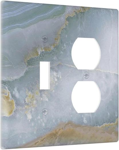 Wallplates Colored Art Marble Golden Line 1 Toggle 1 Duplex Switch Plate Electrical Gfci Faceplate Decorative Light Switch Covers For Bathroom Kitchen Decor