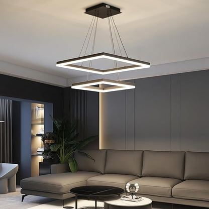 Modern Ceiling Chandelier, with Remote Control Dimmable 3 Color Mode & Brightness (Warm & Cool & Neutral Light) Ceiling Chandelier, Acrylic Anti-Flicker Dining Light Fixture for Kitchen
