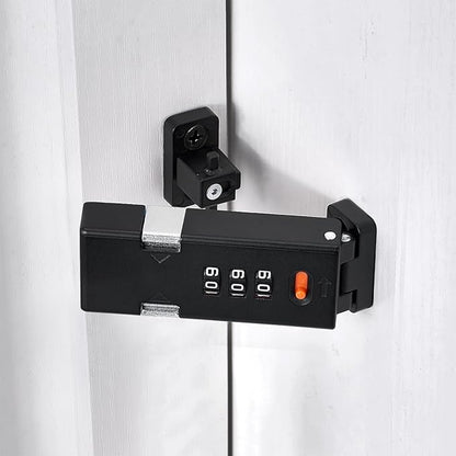 Cabinet Lock，Barn Door Latches,3-Digit Combination Security Locks,Combination Security Lock,for Office File Cabinet,Drawers,Locker,Small Door,Cupboard (1, Black_90 Degree)
