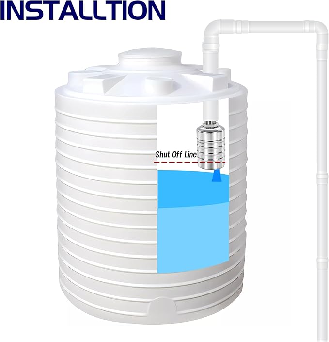 1/2 Inch Water Float Valve 304 Stainless Steel Automatic Water Level Control Valve No Need Electricity Water Level Controller Auto Fill Shut Off Mini Float Valve for Water Tank,Pool,Pond,Tower