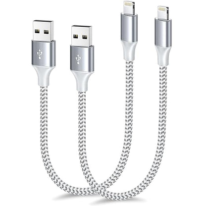 [Apple MFi Certified] Short iPhone Charger 1.5ft 2Pack,USB A to Lightning Cord Nylon Braided 18 Inch Fast Charging iPhone Cable Compatible with iPhone 14 13 12 11 Pro/Max/Mini Xs SE2/iPad for Car