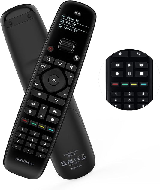 SofaBaton U2 Universal Remote Control (with Backlight) with APP and Macro Buttons, Extended Infrared Range, Raise-to-Wake, Compatible with IR & Bluetooth Devices, All-in-one Smart Universal Remote