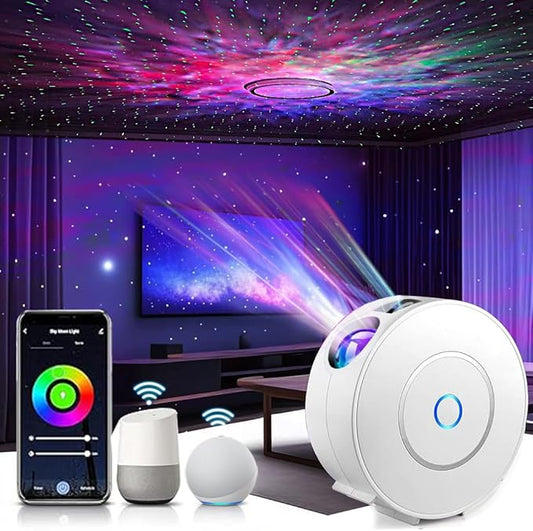 Galaxy Projector for Bedroom, Star Projector,Smart APP & Voice Control Galaxy lamp, Compatible with Alexa & Google Home, for Kids Adults Bedroom,Room Decor,Game Room,Party (Green Stars)