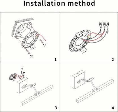 Hard-Wired Picture Light Dimmable LED Picture Lights for Paintings 15.7" Inch Brass Metal Body Wall Pictures with Adjustable Gold Swing Arm Art Display Lamps 7W 3000K Warm White Book Light
