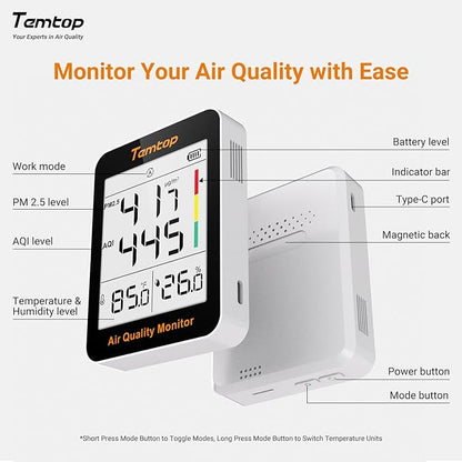Temtop Air Quality & CO2 Monitoring Combo - Achieving Optimal Home Wellness with Precision Insights