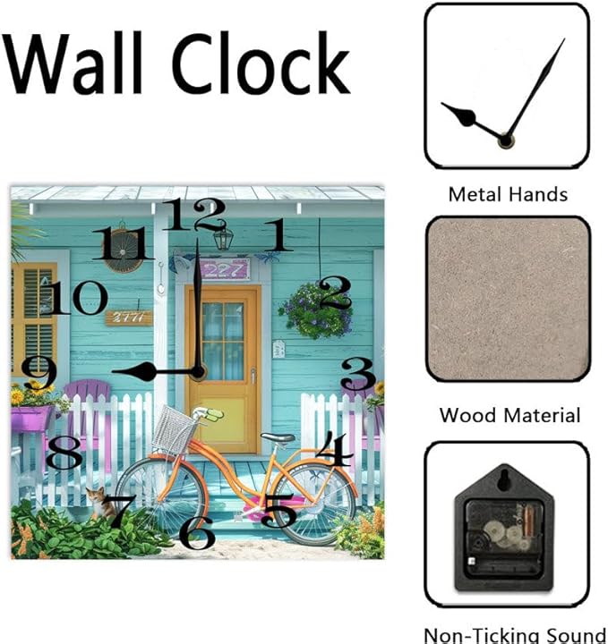 10 in Dog Pooping -220 Wood Wall Clock – Digital Time Display, Smart Home Compatible for Bedside or Workspace