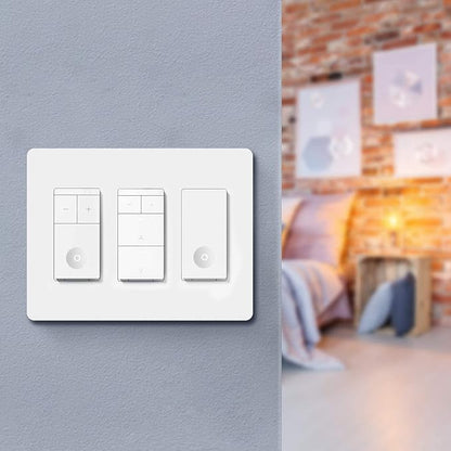 TREATLIFE Screwless Decorator Wall Plates, Standard Size 3-Gang Light Switch Plate, Outlet Covers White, 1 Pack 3-Gang Wall Plates Light Switch Cover