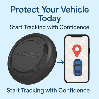 Magnetic Hidden GPS Tracker for Vehicles – Android Only, Long Battery Life, No Subscription, Car Tracker Device Hidden (Android Tracker)