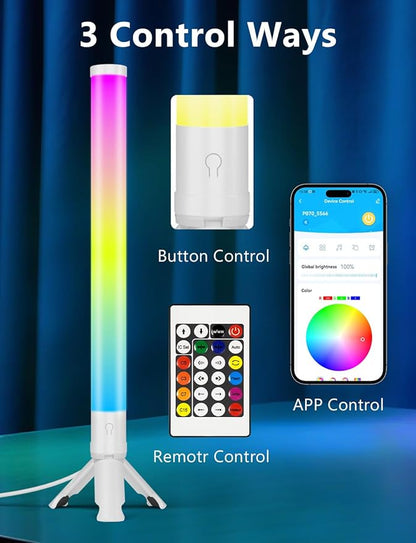 DAYBETTER RGB Light Bar, 360° Smart LED Light Bar for Room, Music Sync Gaming Lights, Color Changing TV Backlight App & Remote Control, Desk Lights Bars for Game Room, White
