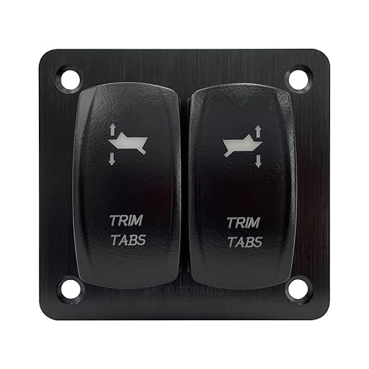 Trim Tabs Switch Panel (ON)-Off-(ON) Momentary Rocker Switch Panel for Marine Boat Console 12V/20A 24V/10A Waterproof IP68