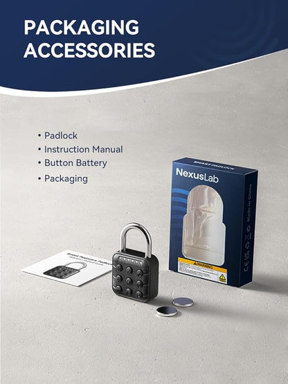 NexusLab Combination Lock for Locker, Locker Lock & Gym Lock with TUYA App: IP67 Rated, Corrosion-Resistant Zinc Alloy, Anti-Corrosion, for Gym/School/Travel, Privacy Safe, Supports (Tuya APP Contrl)