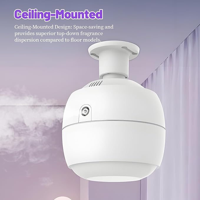 Ceiling-Mounted 3500 Sq.Ft Smart Scent Machine - HVAC System, Whole House Aroma & Hotel Collection Diffuser, Waterless Essential Oil Diffuser for Home, Office,250ML Capacity, Cold Air Tech