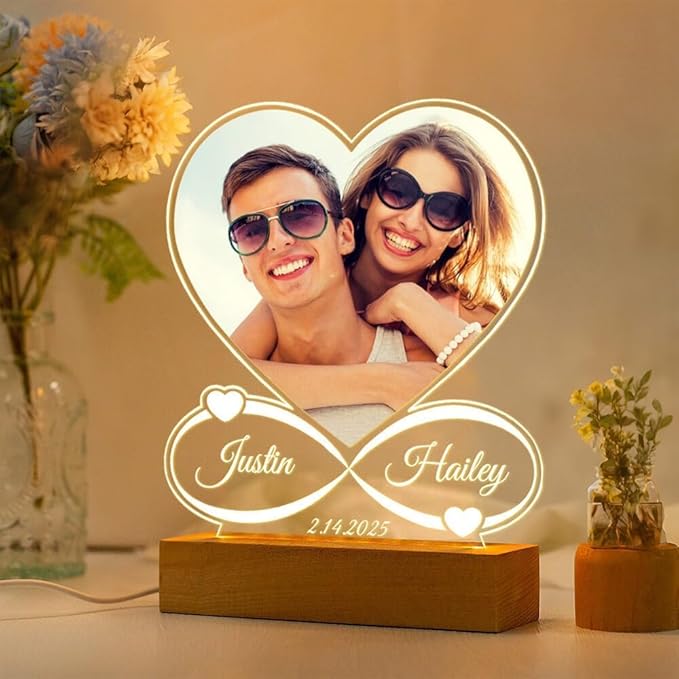 Custom Picture Frame, Customized Picture Frames, Custom Photo Frames, Personalized Photo Frame, Anniversary Valentines Day Gifts for Her Him Women Men Girlfriend Boyfriend Couple Mom Dad Family Pet