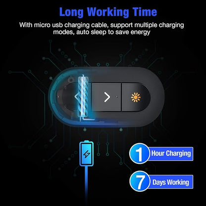 Rechargeable Finger Ring Wireless Presenter Clicker for PowerPoint, Keynote, Mac, Laptop - USB Presentation Remote with 2.4GHz RF