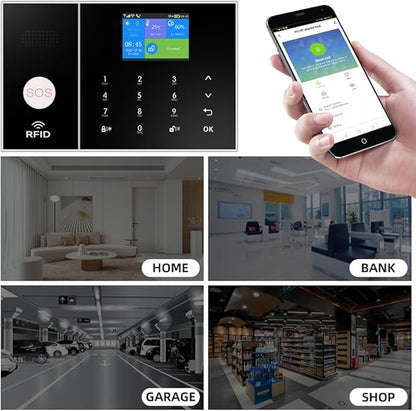 YBJ Wireless Alarm System for Home Security,DIY 4G Smart Home Alarm System with APP Alert, 24-Piece-Kit (Motion Detector,Door Window Sensor,Siren,Remote Control),Work with Alexa and Google Assistant