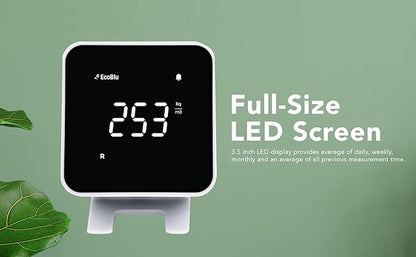 Ecosense EB100 EcoBlu, Home Radon Detector, Capture & Display Results Every 10 Minutes, Short & Long-Term Continuous Monitoring, Easy to Use