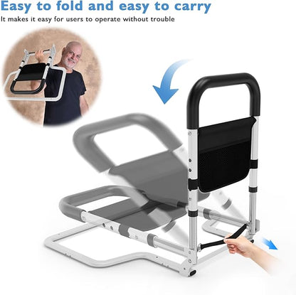 Bed Rails for Elderly Adults Safety, Surgery Patients Adjustable Bed Railings Support Assist Rail for Seniors, Fall Prevent Grab Bar with Storage Pocket, Bed Cane fit King Queen Full Twin Beds (Large)