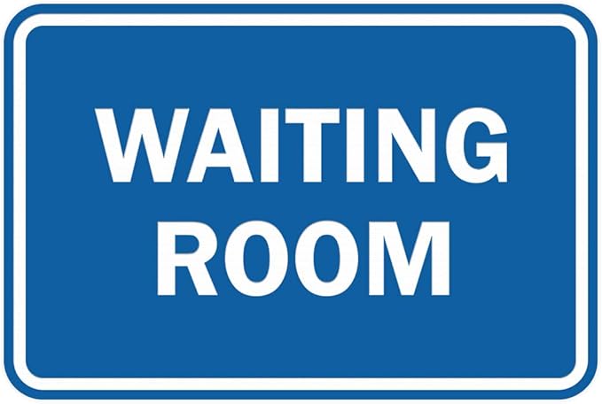 Signs ByLITA Classic Framed Waiting Room (Blue) - Small 2 Pack