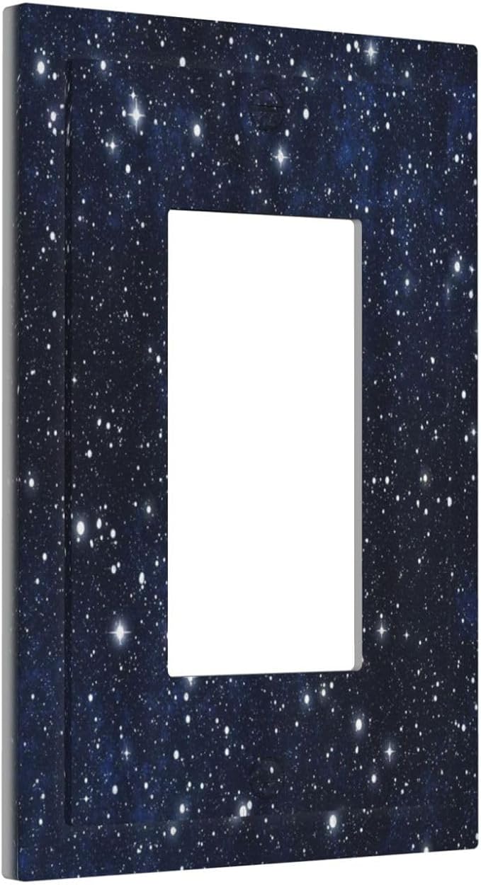 Decorative Light Switch Cover Night Sky Star Cosmic Starry Fantasy Galaxy Universe Space Single Rocker Personalized Wall Plate Switchplate 1 Gang Outlet Covers Decora Light Switch Plate