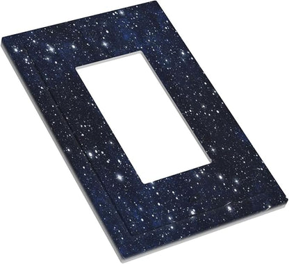 Decorative Light Switch Cover Night Sky Star Cosmic Starry Fantasy Galaxy Universe Space Single Rocker Personalized Wall Plate Switchplate 1 Gang Outlet Covers Decora Light Switch Plate