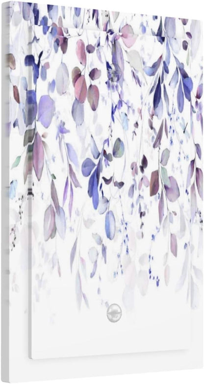 Purple Eucalyptus Watercolor Floral Rustic Leaf Light Switch Cover Plate 1 Gang No Device Blank Electrical Wall Plates Faceplate Decorative Switch Plate for Farmhouse Home Decor
