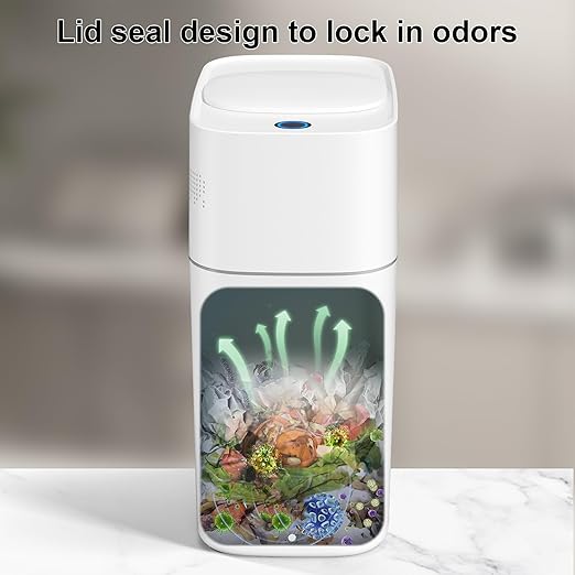 MOPALL Automatic Motion Sensor Bathroom Trash Can with Lid, 3 Gal Touchless Trash Can Auto-Adsorption Garbage Can, Slim Smart Trash Bin Waterproof Waste Basket for Bedroom, Kitchen, Office, Toilet, RV