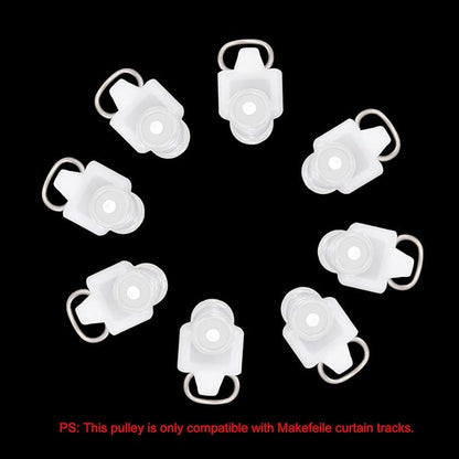 Curtain Glider Track Rail Runners Mute Wheel Rollers Heavy Duty Curtains Tracks Pulley 20PCS,White