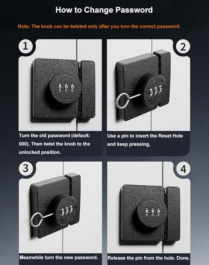 ETEKJOY Keyless Cabinet Lock 3-Digit Combination for Swinging/Sliding Door Drawer Cupboard Locker Closet Wooden Box Hook-Locking (Silver, 180 Degree)