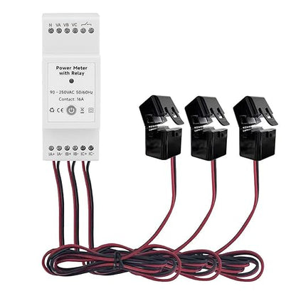 3 Phase Power Meter Smart Energy Monitor, Real Time Voltage, Current Tracker, Wi Fi, Bluetooth, Solar Energy Usage Analyzer for Home Energy Management