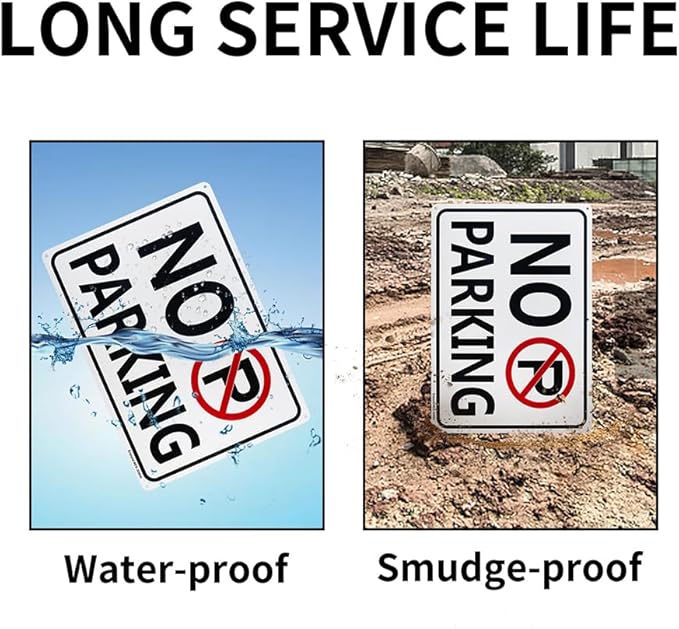 2 Pack No Parking Sign, 14"x 10" .040 Rust Free Aluminum – Reflective, UV Protected and Weatherproof
