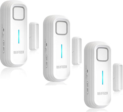 DAYTECH Refrigerator Door Alarm Freezer Door Left Open Alarm with Delay 1/2/3/4 mins Window Door Ajar Alarm Fridge Alarm 0 to 120 dB for Freezer Home Store Business Office 3 Sets White