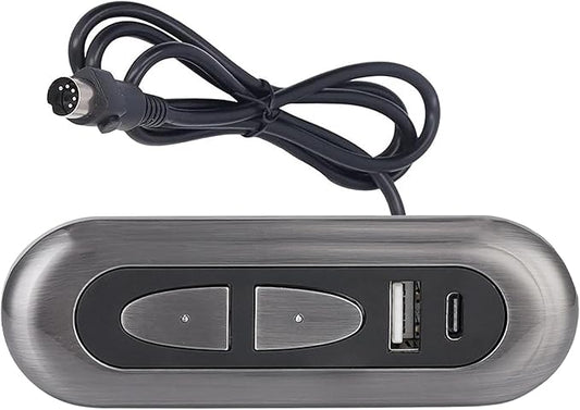 Lift Chair Remote Control Universal,2-Button 5-Pin Round Plug Electric Lounge Chair Manual Control Compatible with USB A and C Ports Okin Limoss Lane Electric Lazy Chair Switch Stand