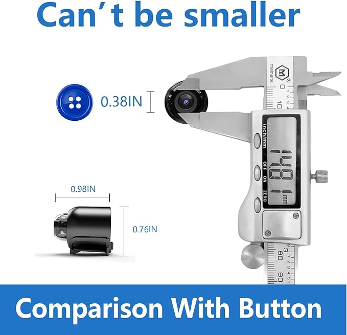 Smallest Wireless WiFi IP Camera,HD1080P Portable Mini Camera with Video Recording Live Feed,Baby Monitor,Nanny Cam,with Night Vision,Motion Detection,Cloud Storage for Security with iOS Android APP