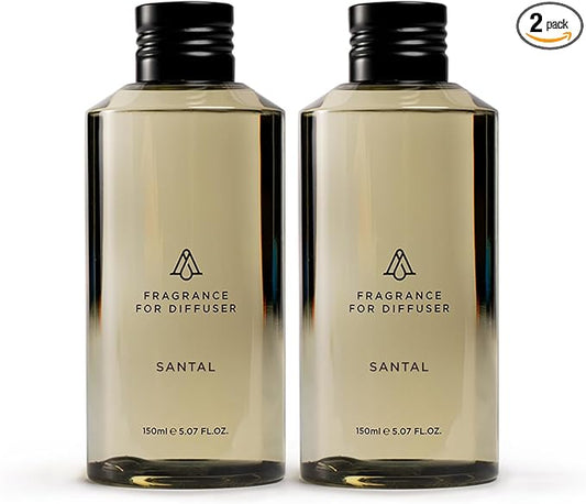 AromaPlan Hotel Scents Santal 5 Fl Oz (2 Pack), Luxury Aroma & Hotel Fragrance Diffuser Oil- Hotel Diffuser Oil for Aromatherapy- USA Made, Bigger Bottle, Bolder Aroma & Longer Lasting