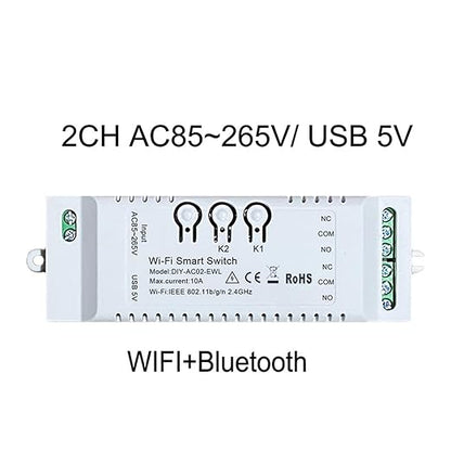6X 2CH WiFi Smart Switch DIY APP 85-265V USB 5V 2.4G WiFi Home Automation Module for Home