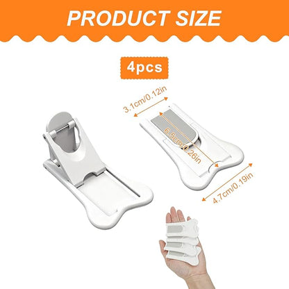 4-Pack Sliding Closet Door Lock, Child Safety Locks for Sliding Glass Doors Window Closets and Cabinets, No-Tool Installation Baby Proof Accessories for Kids Safety White