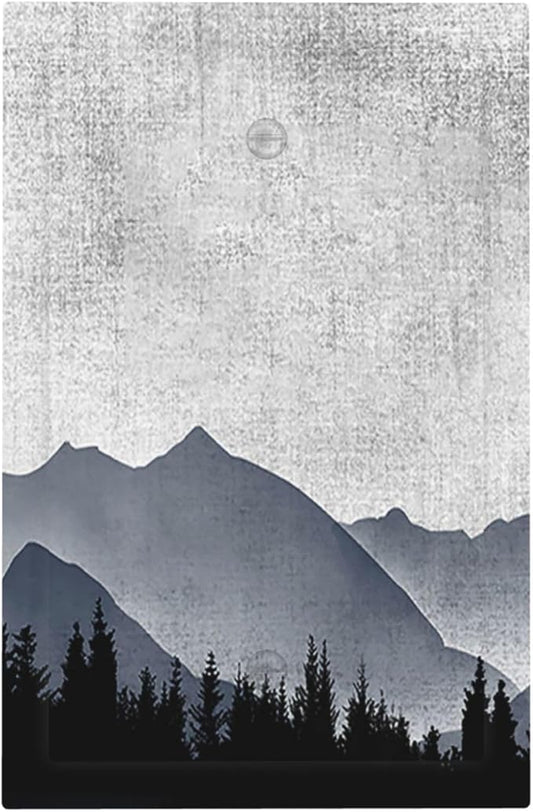 Light Switch Cover Plate Natural Landscape Mountains Pine Trees 1 Gang No Device Blank Electrical Wall Plates Faceplate Decorative Switch Plate for Bedroom living Room Decor
