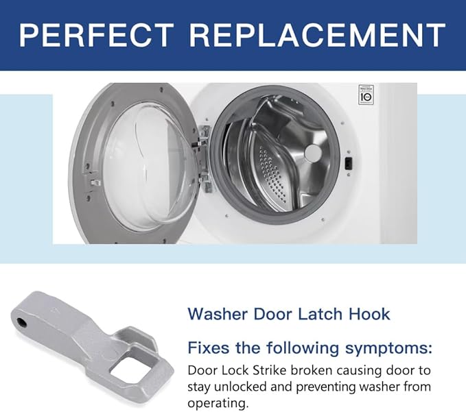 2Pcs MFG63099101 Washer Door Lock Strik for LG/Kenmore Washing Machine, Door Latch Hook Locker Replacement Part