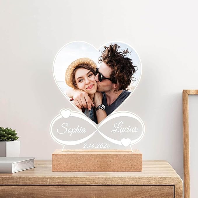 Custom Picture Frame, Personalized Photo Frame, Customized Picture Frames, Personalized Valentines Day Gifts for Women Men Her Him Mom Dad Family Couple
