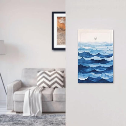 Light Switch Cover Plate Blue Watercolor Textured Abstract Ocean Wave 1 Gang No Device Blank Wall Plate Electrical Outlet Cover Decorative Switch Plate Covers for Bedroom living Room Decor