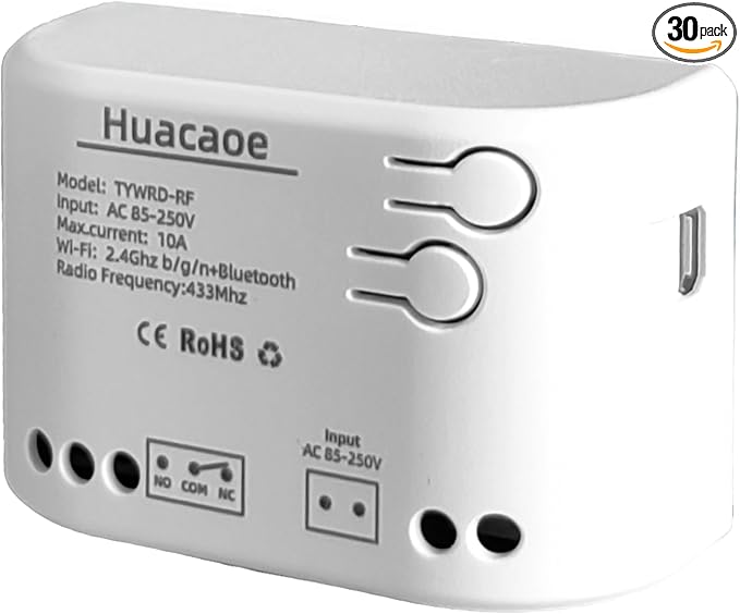Tuya Smart Life WiFi Switch Module,Tuya 1 Channel Updated USB 5V/AC 85-250V,Momentary Inching Self-Locking Relay Module,Tuya App Remote Control,Dry Contact,Compatible with Alexa Goolge Home