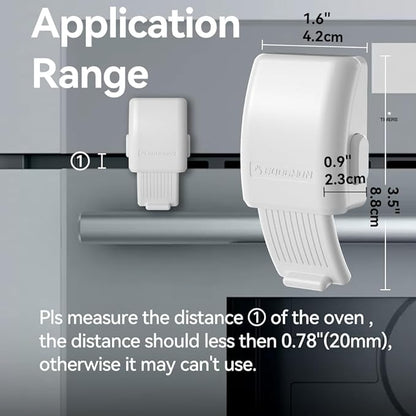 EUDEMON 1 Pack Oven Front Lock,Childproof Oven Door Lock, Easy to Install & Use Durable and Heat-Resistant Material no Tools Need or Drill(White)