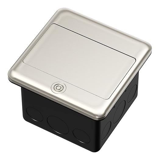 KYHSHJ Pop Up Floor Electrical Outlet with 20 Amp Stainless Steel GFCI Tamper Receptacle Outlet, Corrosive Resistant Hardware，ETL Listed，(Stainless Steel Color)